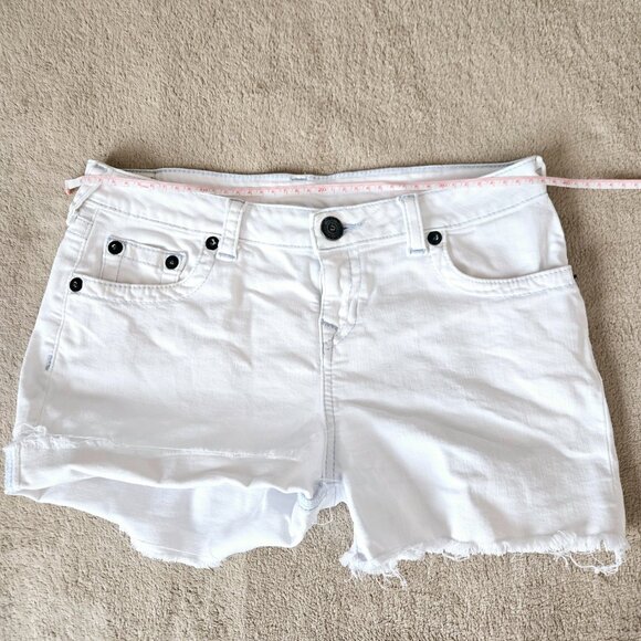 True Religion Girls Audrey White cut-off stretch Shorts, size 16 - Picture 9 of 14